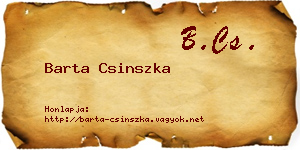 Barta Csinszka névjegykártya